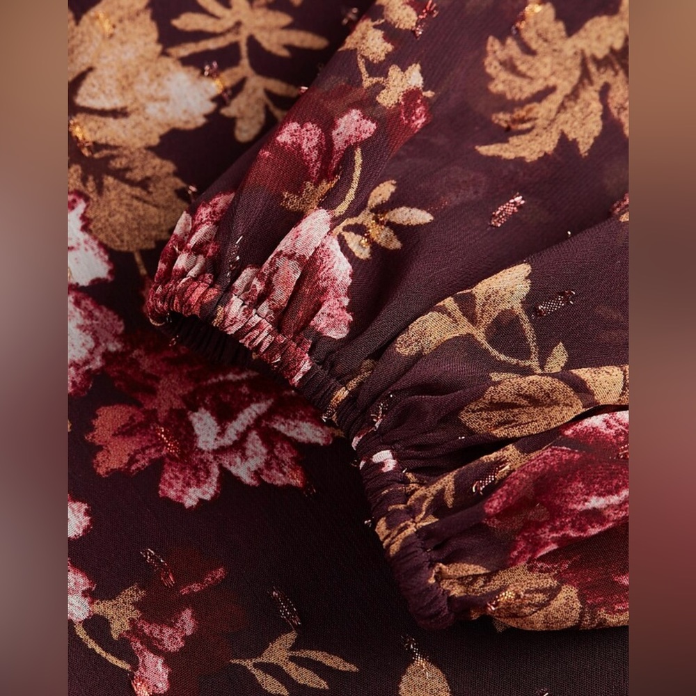 Express Floral Print Faux Wrap Ruffle Mini Dress - Picture 8 of 8